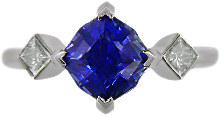 Starburst sapphire and diamond ring.