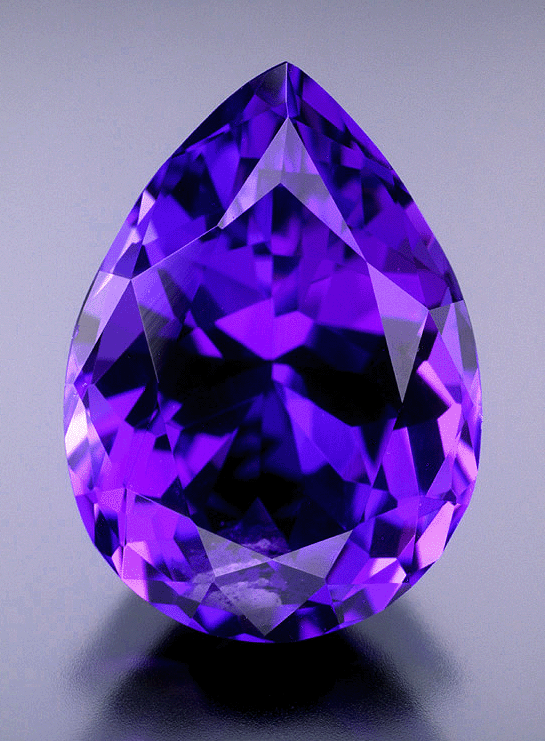 2.97 ct pear-shaped tanzanite with exceptional bluish-violet color.