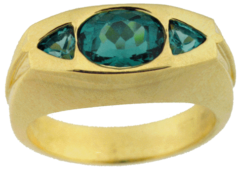 Man's tourmaline and gold ring.