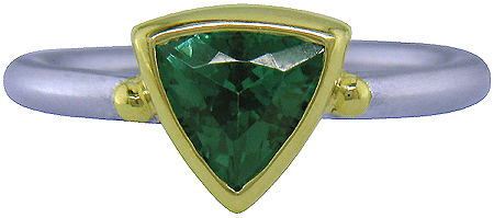 Hand crafted gold and platinum ring with trillium tourmaline.