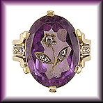 Victorian amethyst ring with rose-cut diamonds.