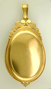 Rear of 18kt gold Victorian locket.