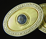 Art Deco sapphire cufflinks. (J9311)