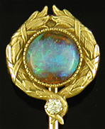 Whiteside and Blank wreath and opal stickpin. (J9495)