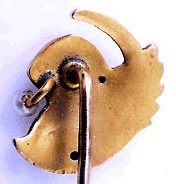 Victorian 15kt gold stickpin of a winged lion. (J4802)