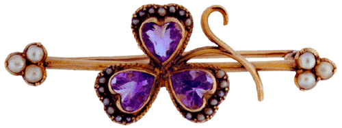 Victorian amethyst pinin clover pattern.