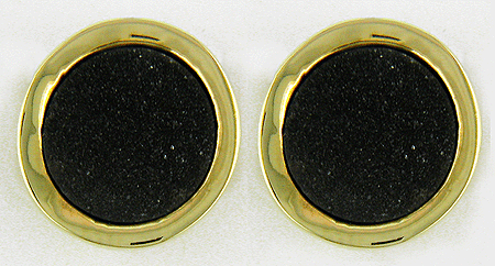 Black drusy earrings in 18kt gold.
