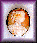 Victorian Shell Cameo of Woman with Tressles