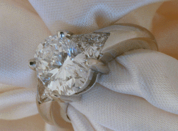 Platinum diamond engagement ring - 3/4 view.