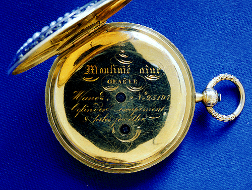 dust cover of enameled watch.