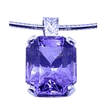 A striking platinum pendant with a lavender spinel.