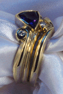 Amethyst and diamond rings in 18kt gold.