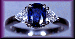 Sapphire and diamond engagement ring.
