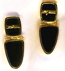 Rear view of drusy onyx earrings.