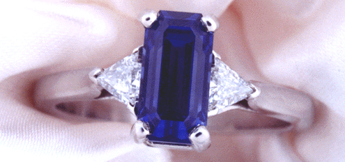 Spectacular sapphire, diamond and platinum ring.