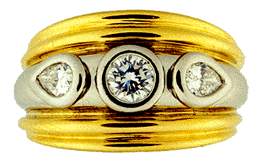 18Kt Yellow Gold and Platinum Ring